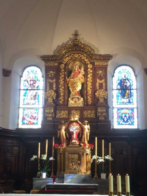 1 avril 2017. Mont-Saint-Odile – Vêpres à la Chapelle en présence de Monseigneur Jean-Pierre Grallet Archevêque de Strasbourg et Monseigneur Luc Ravel futur Archevêque