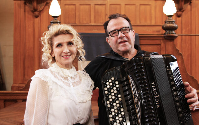 05 mars 2014. Monsieur Richard Galliano et Nathalie.