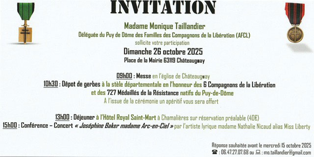 Samedi 25 octobre 2025. Chamalières (63) Hôtel Saint Mart, Nathalie en conférence-concert: « Joséphine Baker, madame arc-en-ciel! »