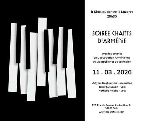 Mercredi 11 mars 2026. Sète (34) . Soirée Chants d’Anémie. Conférence du GREF et Soirée culturelle